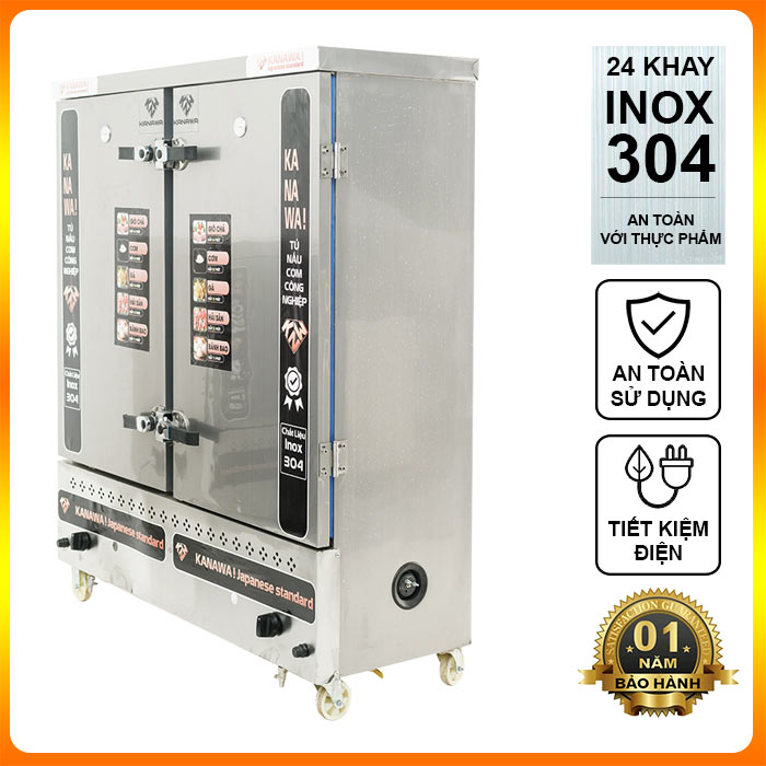 Tủ bánh bao điện gas 24 khay