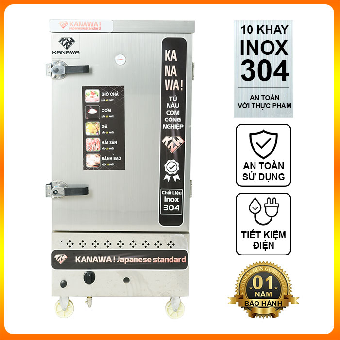 Tủ cơm công nghiệp 10 khay điện gas không điều khiển