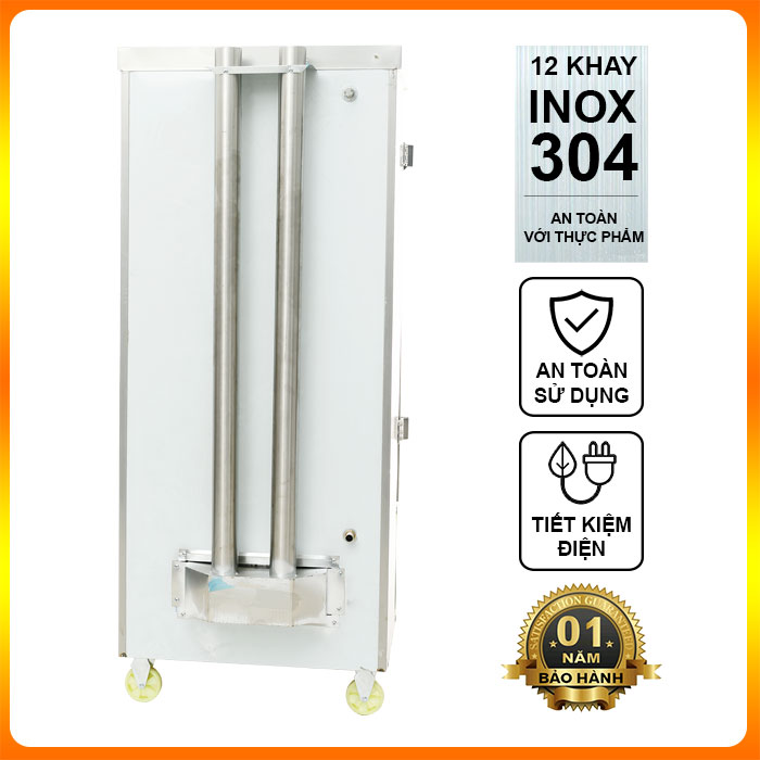 Tủ cơm công nghiệp 12 khay điện gas không điều khiển