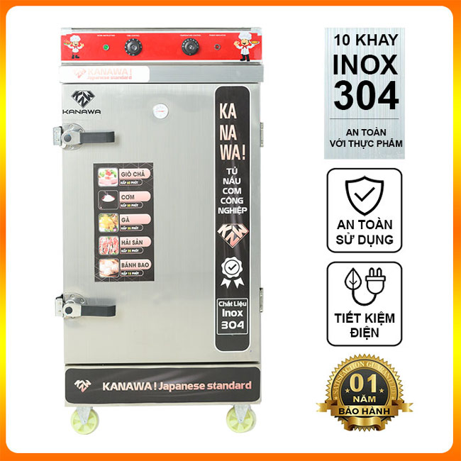 Tủ hấp cơm 10 khay điện có điều khiển