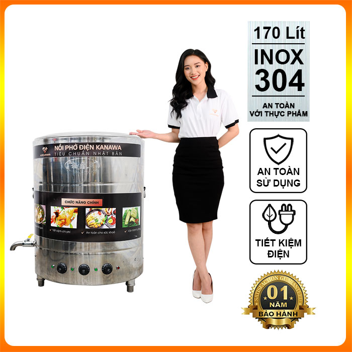 Nồi nấu phở điện 170L nhập khẩu