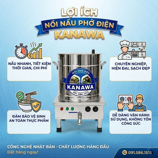 Lợi ích nồi nấu phở điện 40 lít