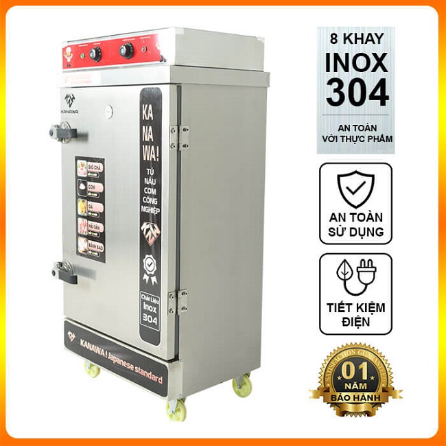 Tủ cơm công nghiệp 8 khay điện có điều khiển
