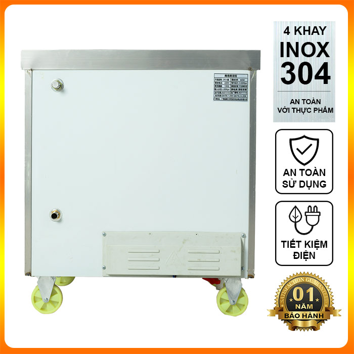 Tủ Nấu Cơm Công Nghiệp 4 Khay Điện Không Điều Khiển