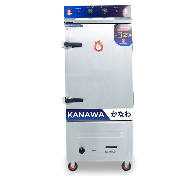 Tủ cơm công nghiệp 10 khay dùng điện kết hợp với gas