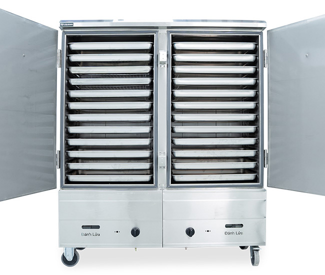 Tủ nấu cơm 24 khay điện gas