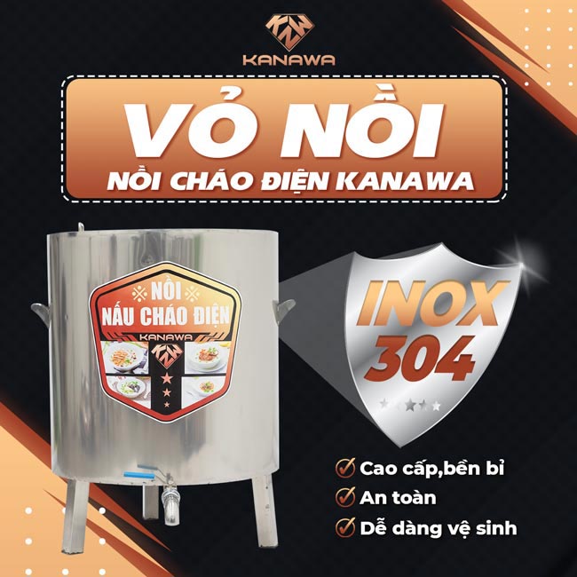 vỏ nồi nấu cháo điện 150l