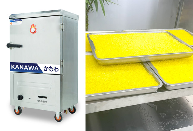 Tủ cơm 4 khay điện gas nấu hấp nhanh