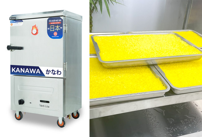 Tủ cơm 4 khay điện gas nấu hấp nhanh