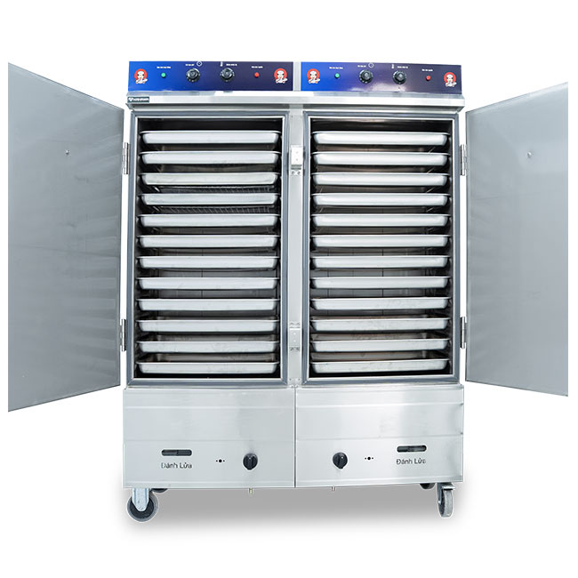Tủ cơm công nghiệp 24 khay điện gas có điều khiển