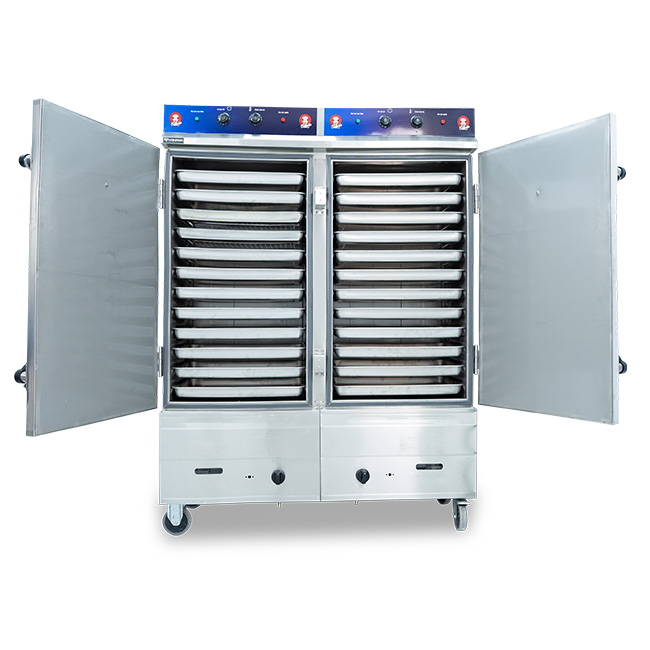 Tủ cơm công nghiệp 24 khay điện gas có điều khiển
