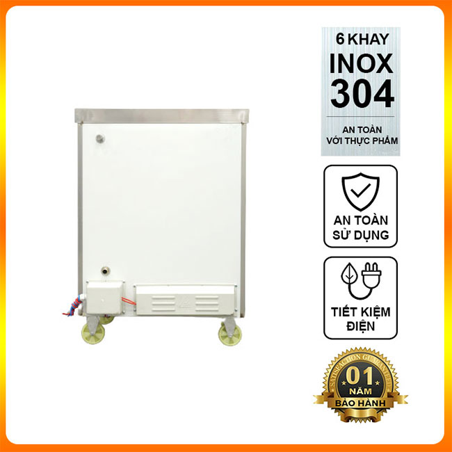 Tủ nấu cơm 6 khay điện có điều khiển