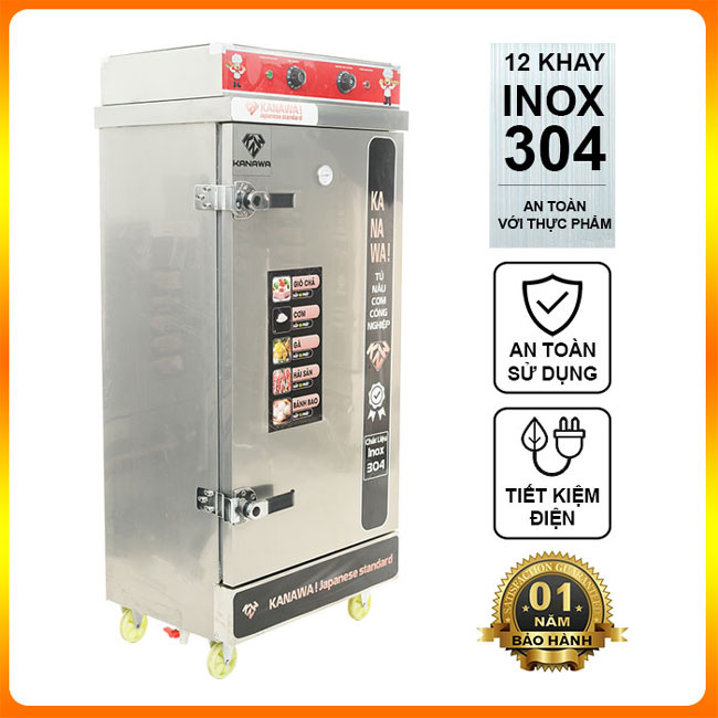 Tủ cơm công nghiệp 12 khay điện có điều khiển