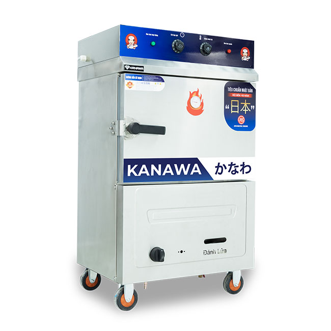 Tủ nấu cơm 4 khay điện gas có điều khiển