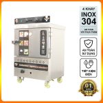 Tủ nấu cơm 4 khay điện gas có điều khiển