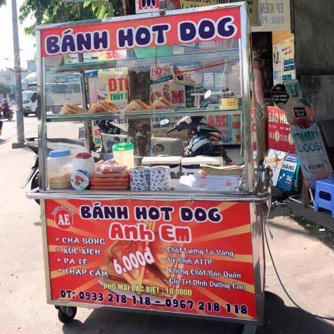 Xe bánh hotdog anh em
