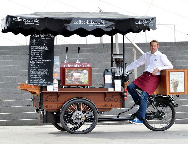 Xe đạp bán cà phê thời thượng