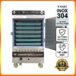 Tủ hấp cơm 6 khay điện gas có điều khiển