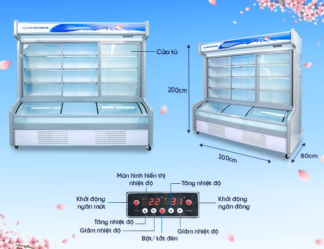 Tủ mát 3 cánh 3C2CD-1270L 2 chế độ