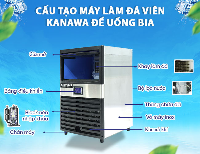 cấu tạo máy làm đá viên uống bia