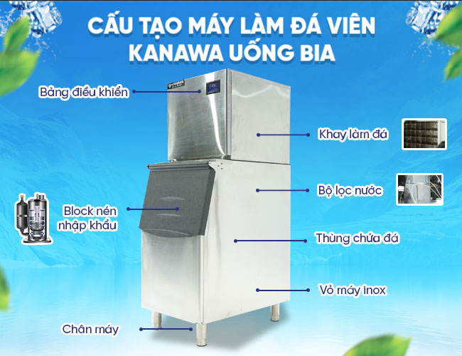 cấu tạo máy làm đá viên uống bia
