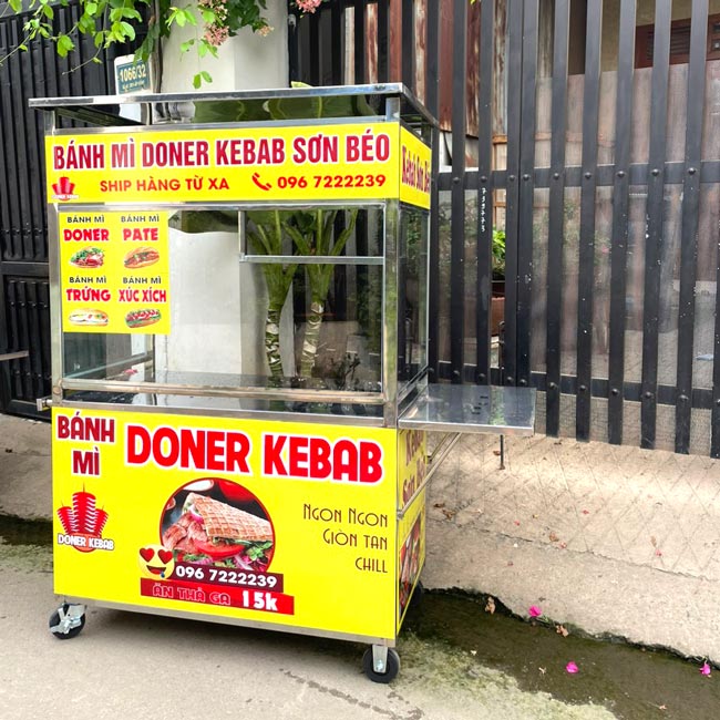 Xe Doner Kebab inox đẹp