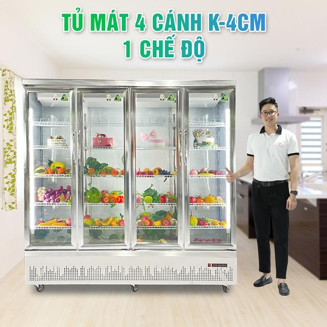 Tủ mát 4 cánh 2100L 1 chế độ KW-4CM