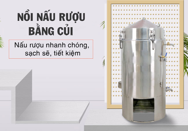 nồi nấu rượu bằng củi cải tiến