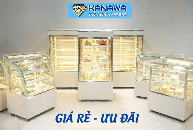 kanawa bán tủ đựng bánh kem 1m8 kính cong