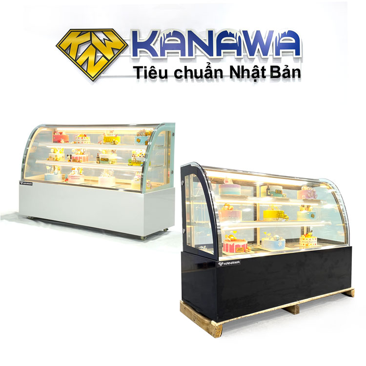 Tủ bánh kem 1m5 kính cong 3 tầng