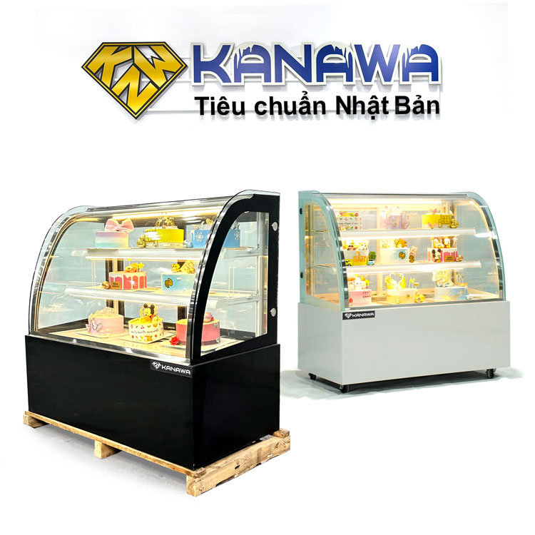 Tủ bánh kem 1m2 kính cong 3 tầng