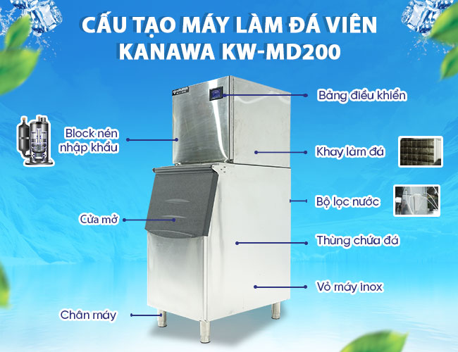 cấu tạo máy đá viên 200kg