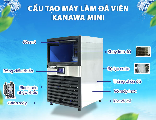 Cấu tạo máy làm đá viên mini