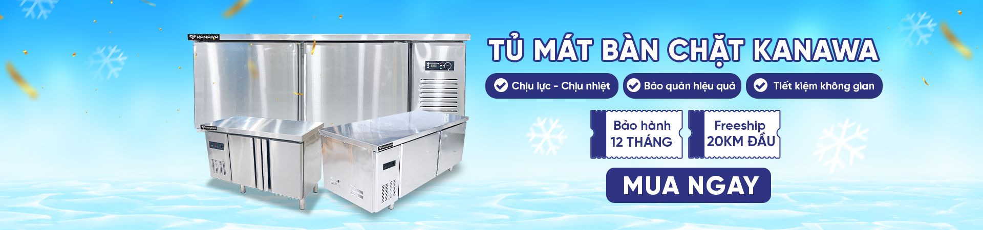 Banner tủ mát bàn chặt kanawa