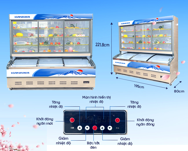 Tủ m&aacute;t 3 c&aacute;nh 3C2CD-1300L 2 chế độ