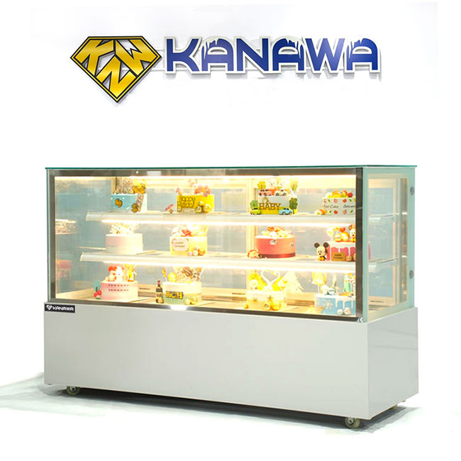 Tủ bánh kem 1m8 kính vuông 3 tầng TBK3T-1.8V