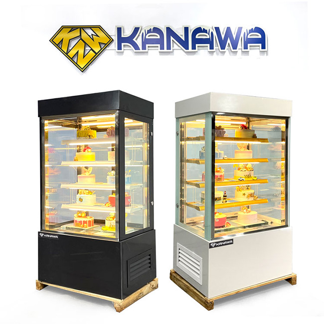 Tủ bánh kem 90cm kính vuông 5 tầng TBK5T-0.9V