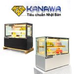 Tủ bánh kem để bàn 90cm kính vuông 2 tầng