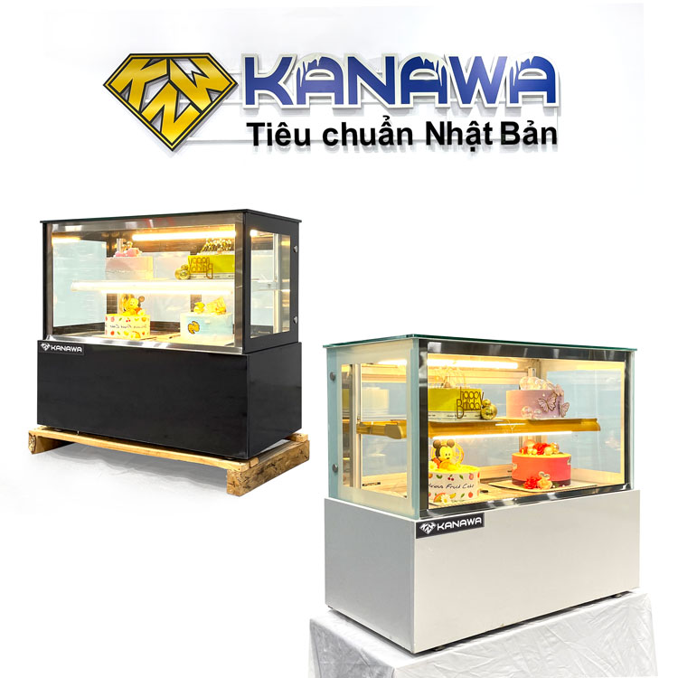 Tủ bánh kem để bàn 90cm kính vuông