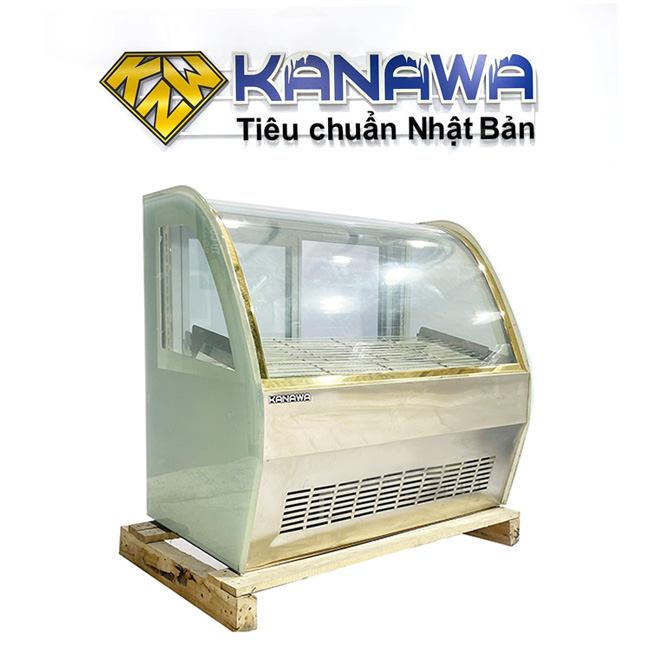 Tủ bánh kem để bàn 90cm kính cong 2 tầng