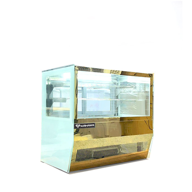 Tủ bánh kem để bàn 90cm kính vuông 2 tầng new TBK2T-0.9B