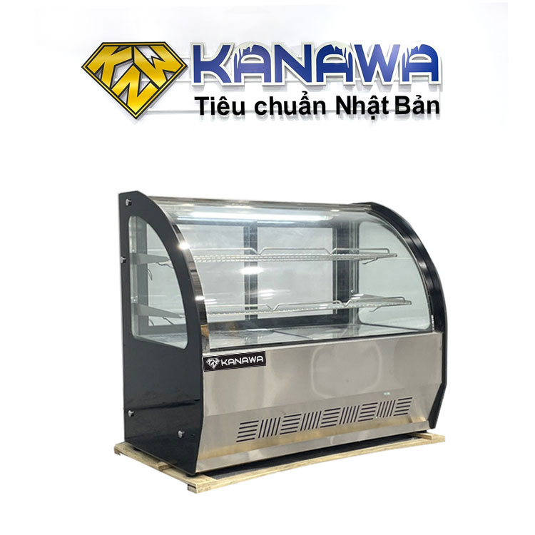 Tủ bánh kem để bàn 90cm kính cong 3 tầng