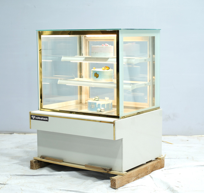 Tủ b&aacute;nh kem 90cm k&iacute;nh vu&ocirc;ng 3 tầng Mới TBK3T-0.9V-NR