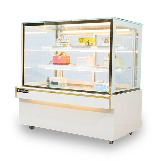 Tủ bánh kem 1m2 kính vuông 3 tầng phải