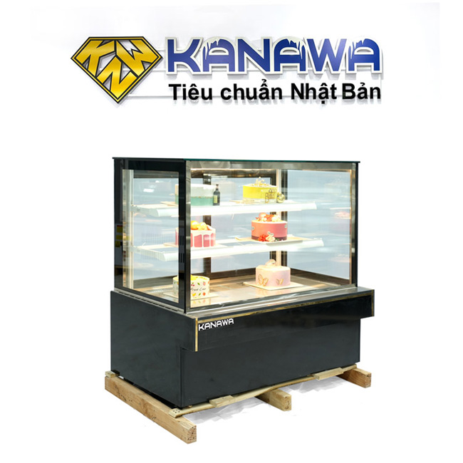 Tủ bánh kem 1m2 kính vuông 3 tầng Mới