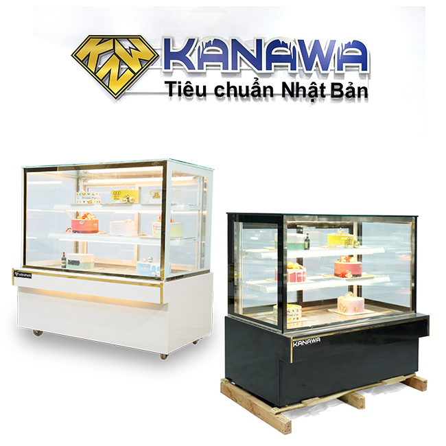 Tủ bánh kem 1m2 kính vuông 3 tầng Mới TBK3T-1.2V-NR
