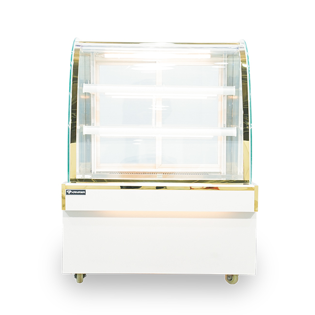 Tủ bánh kem 90cm kính cong 3 tầng Mới TBK3T-0.9C-NR