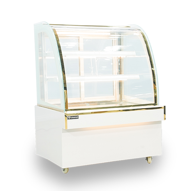 Tủ bánh kem 90cm kính cong 3 tầng Mới TBK3T-0.9C-NR