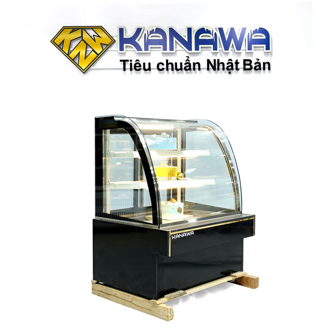 Tủ bánh kem 90cm kính cong 3 tầng Mới