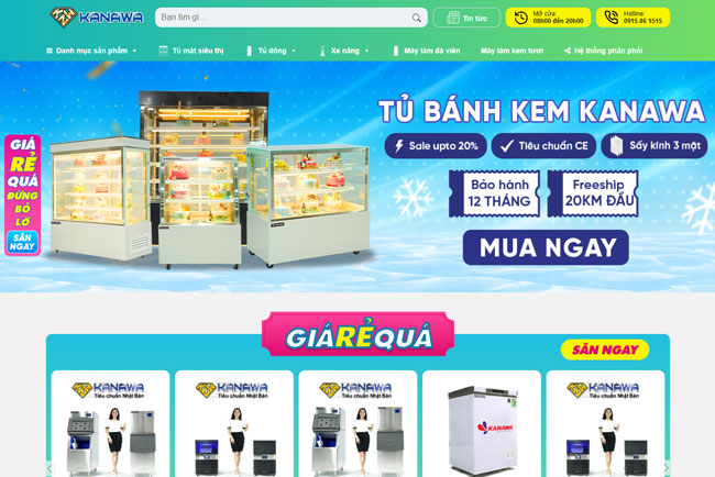 Giao diện website: https://kanawa.vn